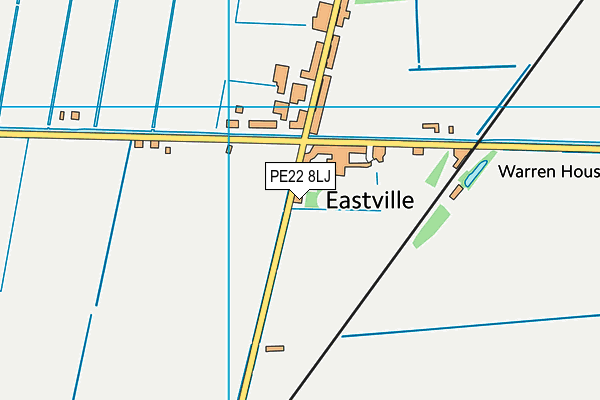 PE22 8LJ map - OS VectorMap District (Ordnance Survey)