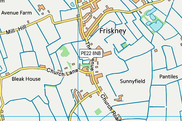 PE22 8NB map - OS VectorMap District (Ordnance Survey)