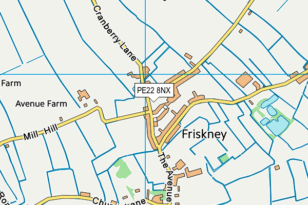 PE22 8NX map - OS VectorMap District (Ordnance Survey)
