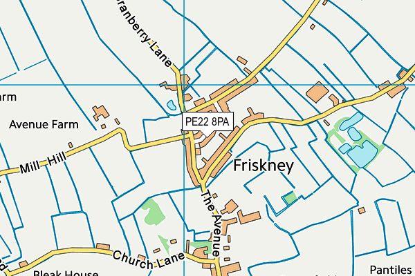 PE22 8PA map - OS VectorMap District (Ordnance Survey)
