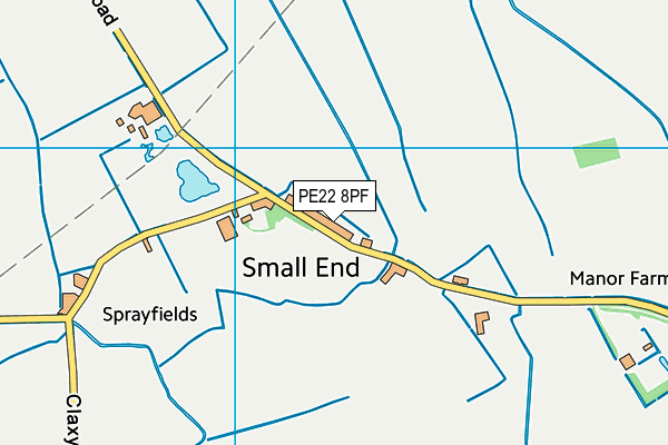 PE22 8PF map - OS VectorMap District (Ordnance Survey)