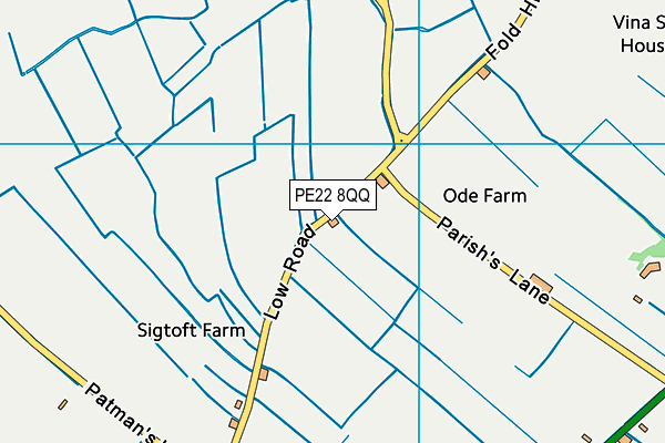 PE22 8QQ map - OS VectorMap District (Ordnance Survey)