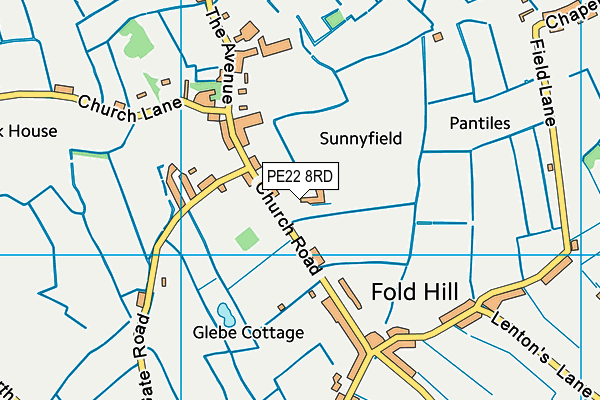 Church Road Playing Field map (PE22 8RD) - OS VectorMap District (Ordnance Survey)