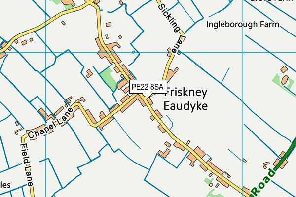 PE22 8SA map - OS VectorMap District (Ordnance Survey)