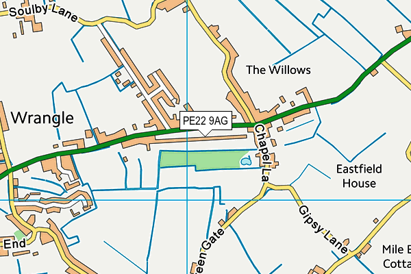 PE22 9AG map - OS VectorMap District (Ordnance Survey)