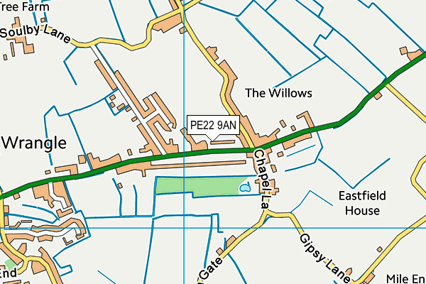 PE22 9AN map - OS VectorMap District (Ordnance Survey)