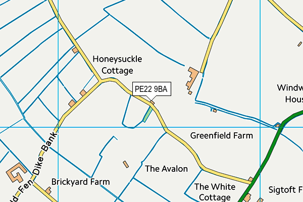 PE22 9BA map - OS VectorMap District (Ordnance Survey)