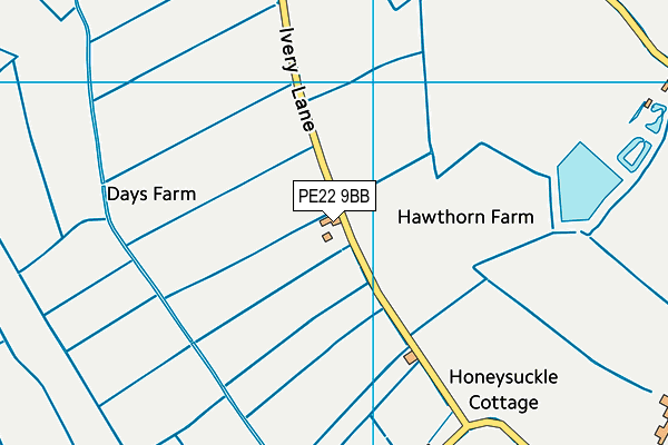 PE22 9BB map - OS VectorMap District (Ordnance Survey)