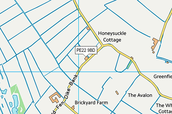 PE22 9BD map - OS VectorMap District (Ordnance Survey)