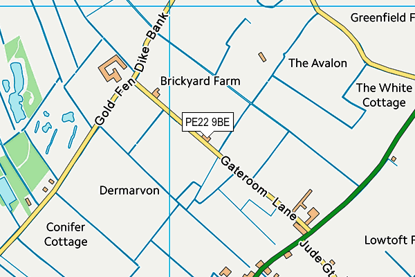 PE22 9BE map - OS VectorMap District (Ordnance Survey)