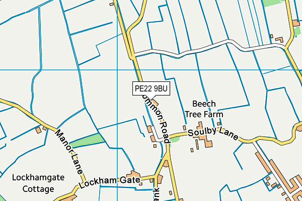 PE22 9BU map - OS VectorMap District (Ordnance Survey)
