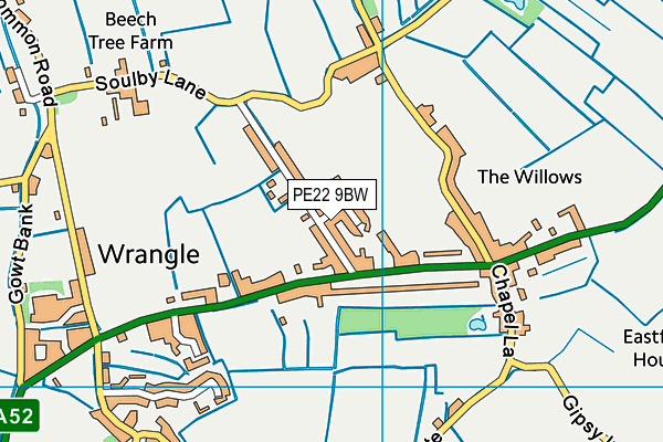 PE22 9BW map - OS VectorMap District (Ordnance Survey)