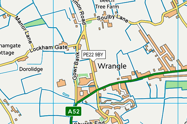 PE22 9BY map - OS VectorMap District (Ordnance Survey)