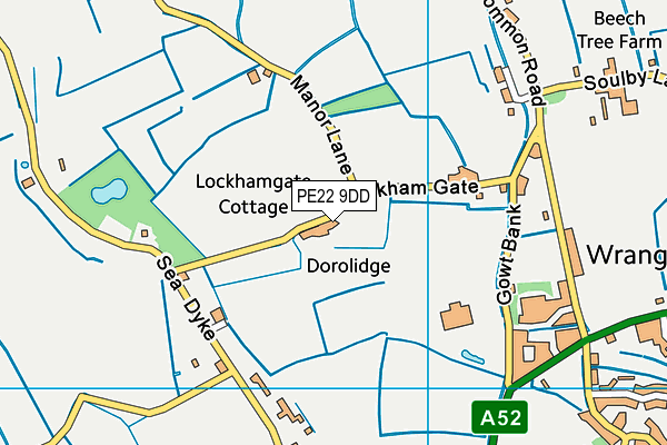 PE22 9DD map - OS VectorMap District (Ordnance Survey)
