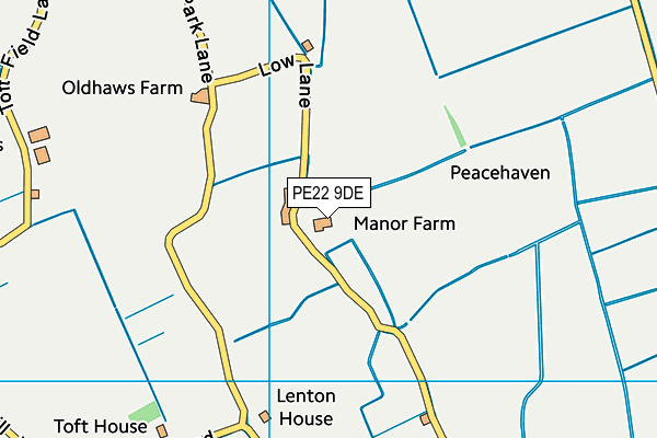 PE22 9DE map - OS VectorMap District (Ordnance Survey)