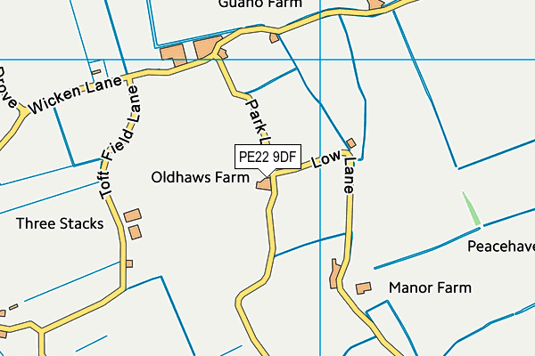 PE22 9DF map - OS VectorMap District (Ordnance Survey)