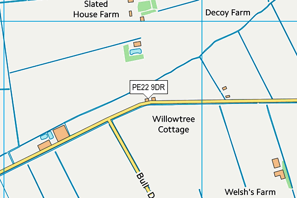 PE22 9DR map - OS VectorMap District (Ordnance Survey)