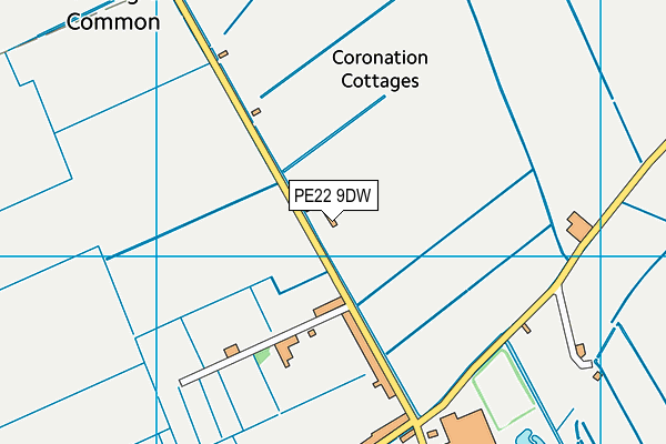 PE22 9DW map - OS VectorMap District (Ordnance Survey)