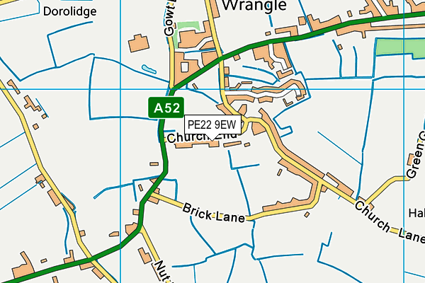 Wrangle Parish Hall map (PE22 9EW) - OS VectorMap District (Ordnance Survey)