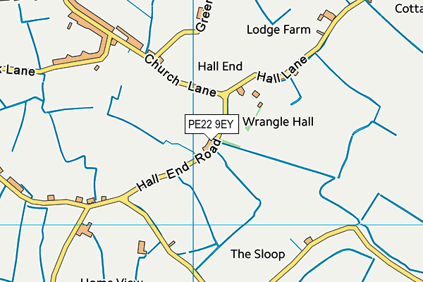 PE22 9EY map - OS VectorMap District (Ordnance Survey)