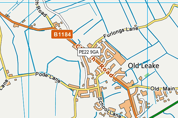 PE22 9GA map - OS VectorMap District (Ordnance Survey)