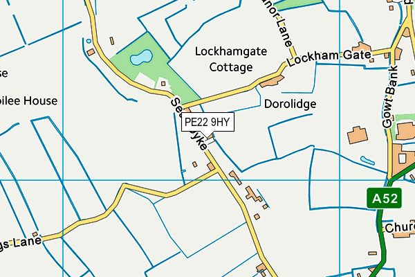 PE22 9HY map - OS VectorMap District (Ordnance Survey)