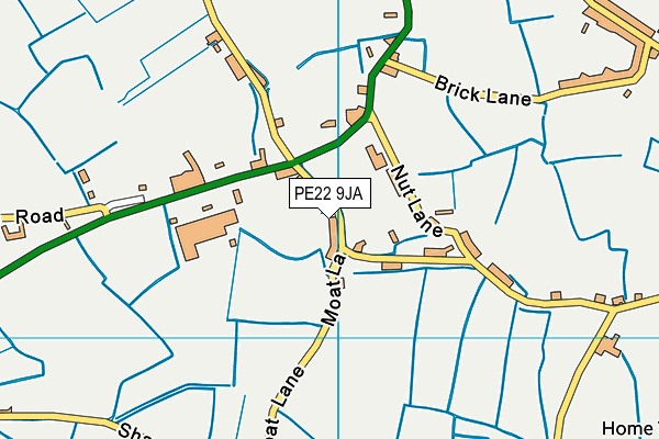 PE22 9JA map - OS VectorMap District (Ordnance Survey)