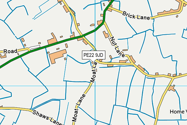 PE22 9JD map - OS VectorMap District (Ordnance Survey)