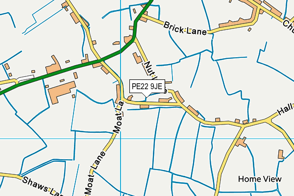 PE22 9JE map - OS VectorMap District (Ordnance Survey)