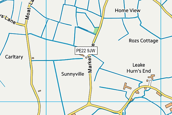 PE22 9JW map - OS VectorMap District (Ordnance Survey)