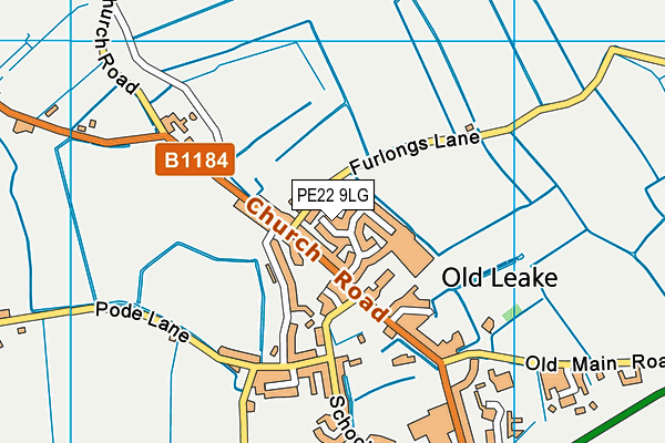 PE22 9LG map - OS VectorMap District (Ordnance Survey)