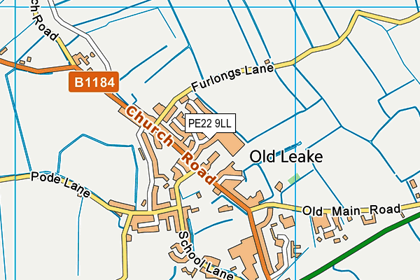 PE22 9LL map - OS VectorMap District (Ordnance Survey)