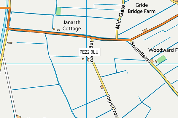 PE22 9LU map - OS VectorMap District (Ordnance Survey)