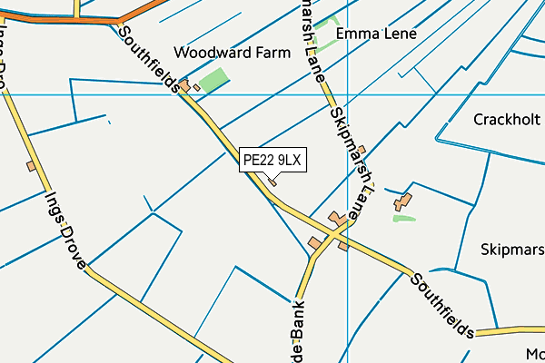 PE22 9LX map - OS VectorMap District (Ordnance Survey)