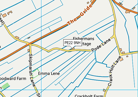 PE22 9NH map - OS VectorMap District (Ordnance Survey)