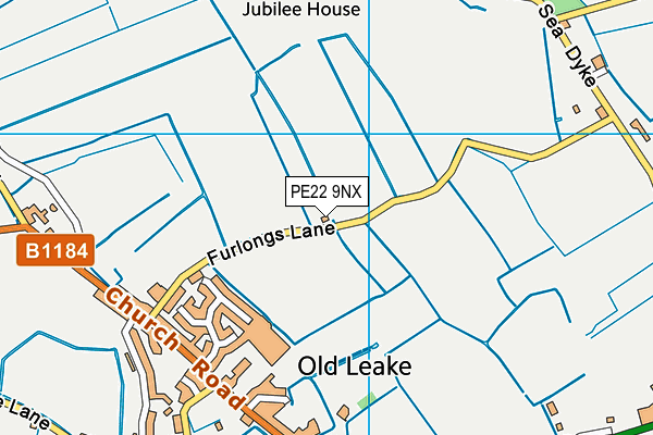 Old Leake Playing Field map (PE22 9NX) - OS VectorMap District (Ordnance Survey)