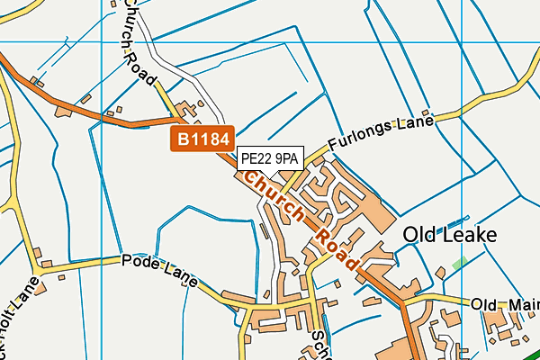 PE22 9PA map - OS VectorMap District (Ordnance Survey)