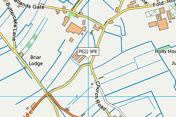 PE22 9PE map - OS VectorMap District (Ordnance Survey)