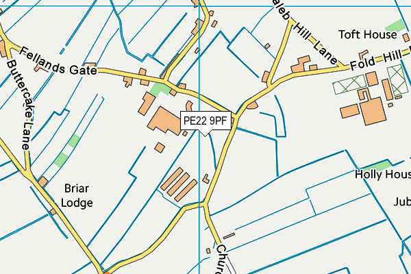 PE22 9PF map - OS VectorMap District (Ordnance Survey)