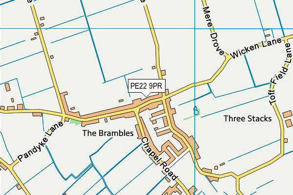 PE22 9PR map - OS VectorMap District (Ordnance Survey)