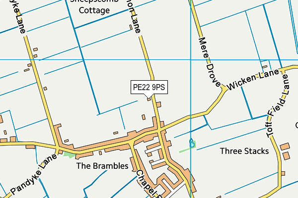 PE22 9PS map - OS VectorMap District (Ordnance Survey)