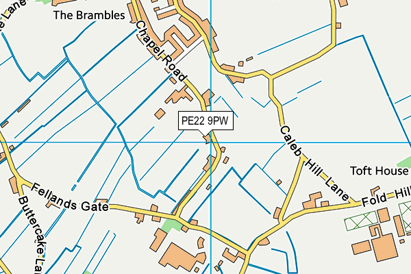 PE22 9PW map - OS VectorMap District (Ordnance Survey)