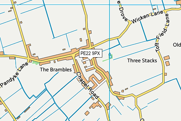 PE22 9PX map - OS VectorMap District (Ordnance Survey)