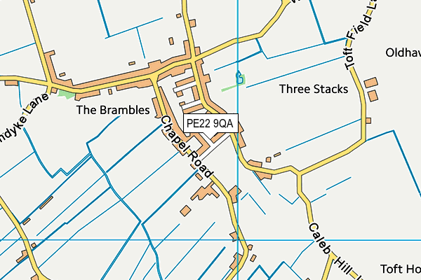 PE22 9QA map - OS VectorMap District (Ordnance Survey)