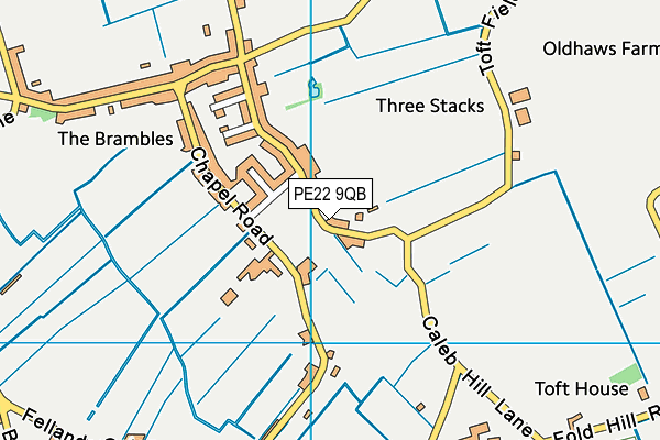 PE22 9QB map - OS VectorMap District (Ordnance Survey)