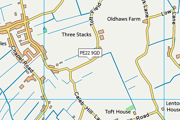 PE22 9QD map - OS VectorMap District (Ordnance Survey)