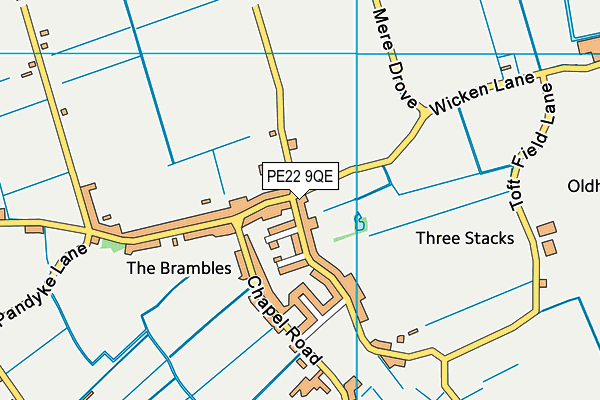 PE22 9QE map - OS VectorMap District (Ordnance Survey)