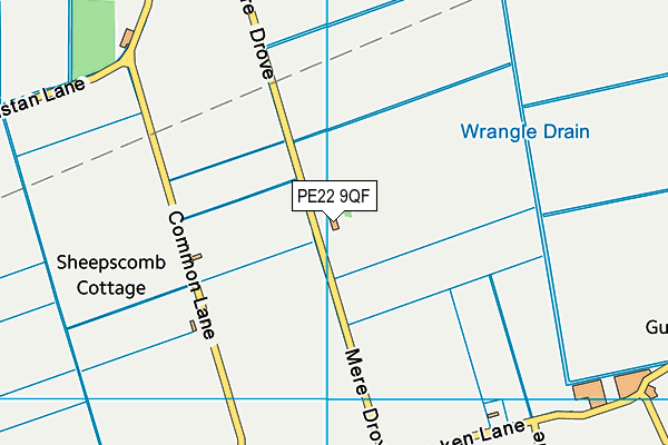PE22 9QF map - OS VectorMap District (Ordnance Survey)