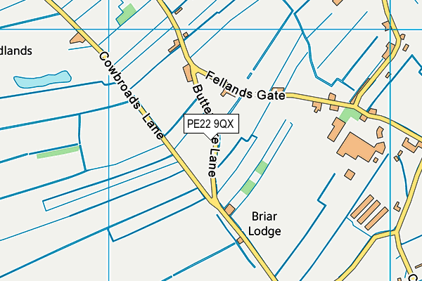 PE22 9QX map - OS VectorMap District (Ordnance Survey)