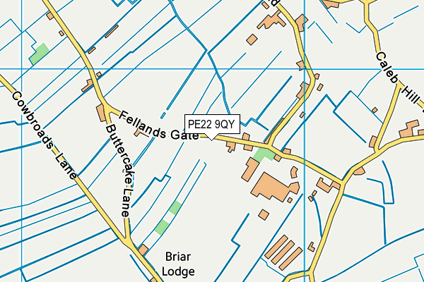 PE22 9QY map - OS VectorMap District (Ordnance Survey)